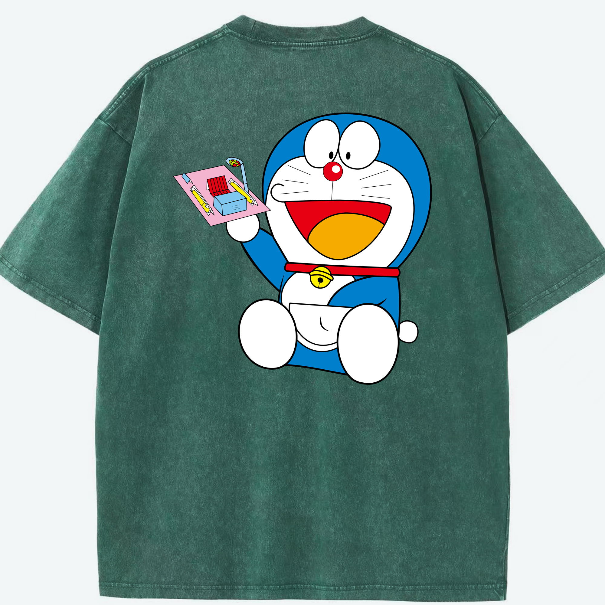 （画像用） ドラえもん Doraemon 綿100% ヴィンテージ風 半袖Tシャツ（背面プリント）